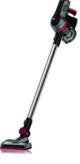 Dirt Devil DD698-1 Cavalier Kabelloser multifunktionaler Akku-Handstaubsauger ohne Beutel, 21,6 V Li-Ion, Turbobürste, 3-in-1 Kombidüse, silber / rot -